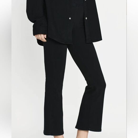 Frame The Jetset Crop Mini Boot in Sheen Noir BEST SELLER SZ 0 NWT $198 - Picture 7 of 9